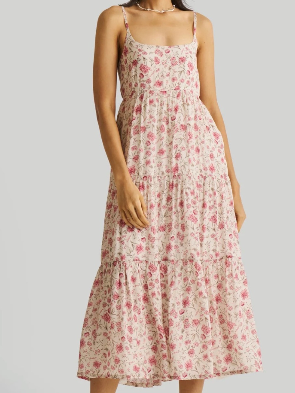 Floral White and Pink Sundress